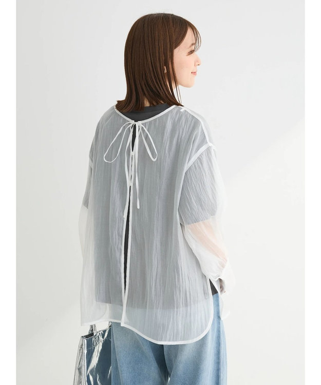 Green Parks ・ＥＬＥＮＣＡＲＥ　ＤＵＥ　２ｗａｙシアーブラウス Off White