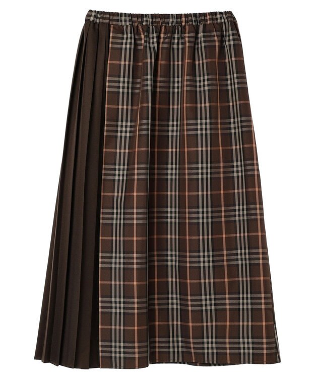 Green Parks アシメサイドプリーツスカート Brown