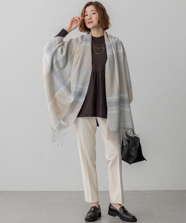 23区 【洗える】ウールギャザー ドルマンスリーブ ニット ダークブラウン系