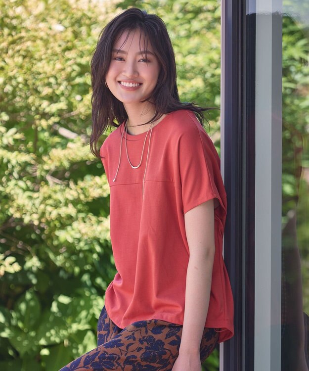 Green Parks 超冷感ドロストフレンチプルオーバー Red
