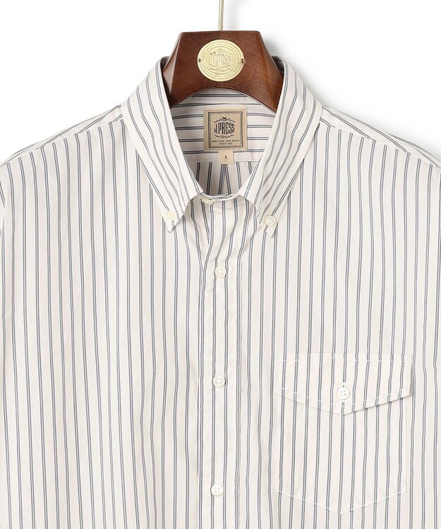 J.PRESS MEN 【SUPIMAコットン使用】マルチストライプブロードシャツ / B.D. アイボリー系1