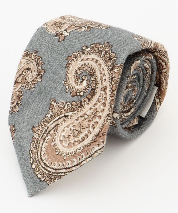 JOSEPH ABBOUD 【イタリア製 personality】ペイズリープリント ネクタイ ライトグレー系6