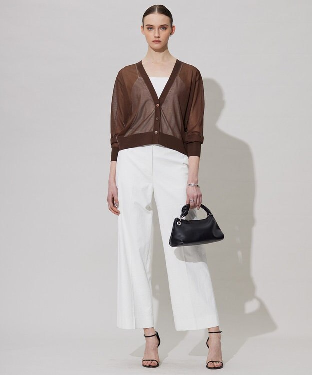 ICB L 【洗える】ドライシアーカーディガン チョコレートブラウン系