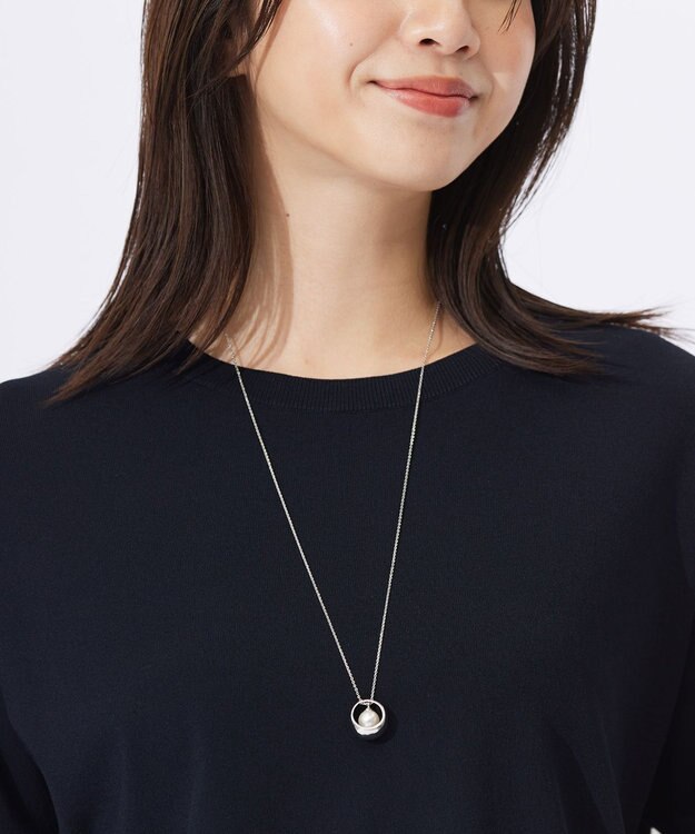 J.PRESS LADIES コロンパール ネックレス シルバー系