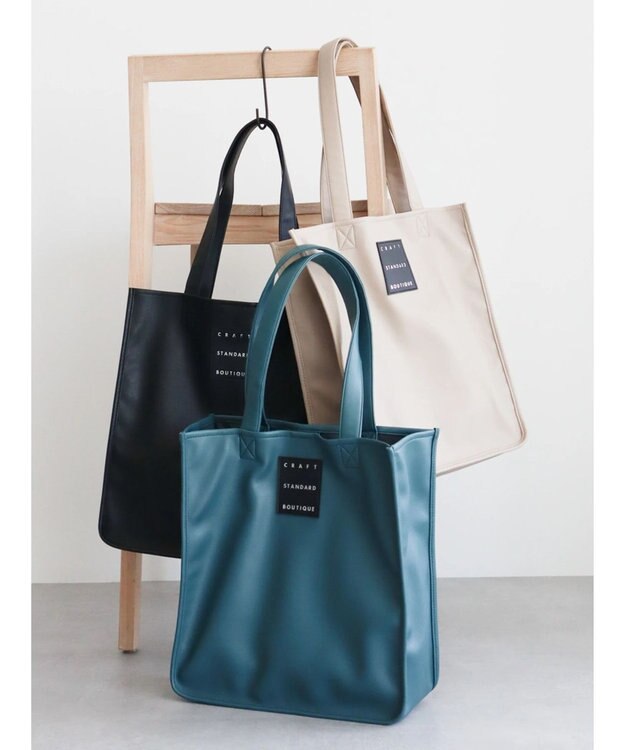 CRAFT STANDARD BOUTIQUE フェイクレザースクエアトート Blue Green