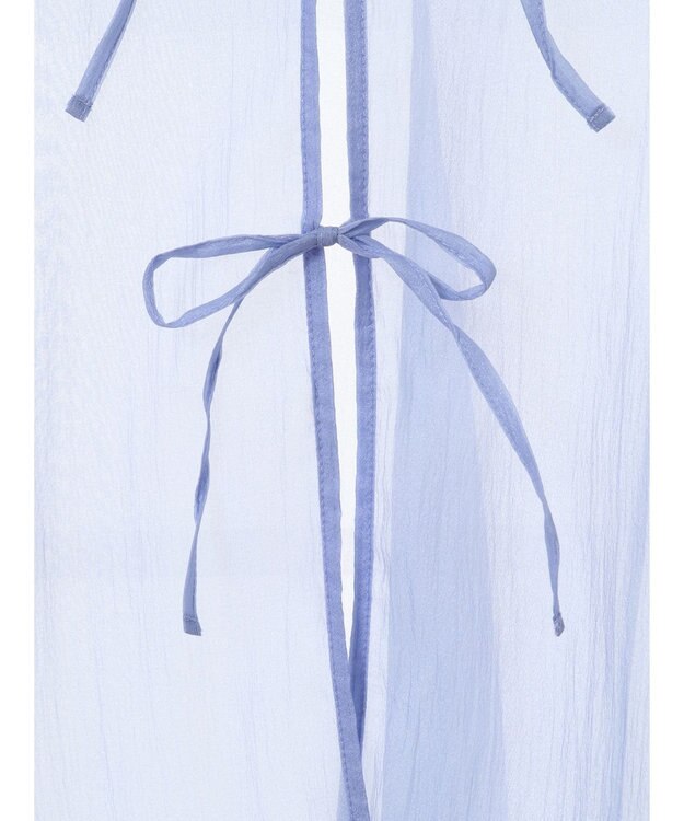 earth music&ecology シアーリボンシャツ Blue