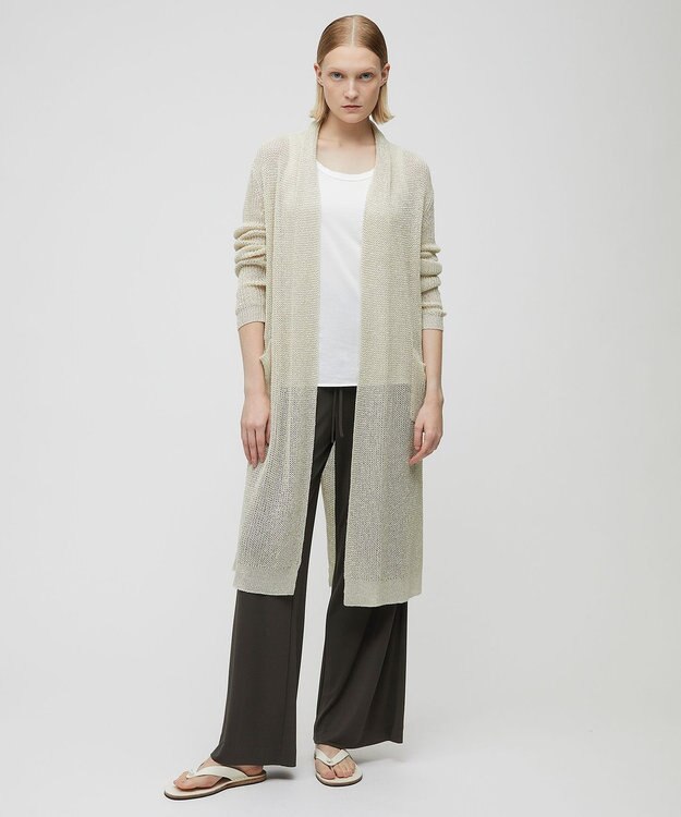 BEIGE， OPTICAL / ロングカーディガン Ecru