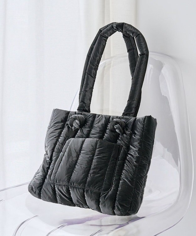 Green Parks ・ｆｕｒｒｙ　ｒａｔｅ　シャイニーキルティングバッグ Black