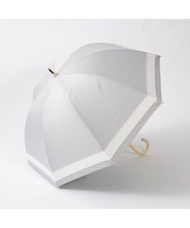 UNBILLION カシュネ cachenez / 【晴雨兼用】【日傘】 【UV カット率99.999.9％以上】PU切り継ぎボーダーバルーンショートパラソル GY