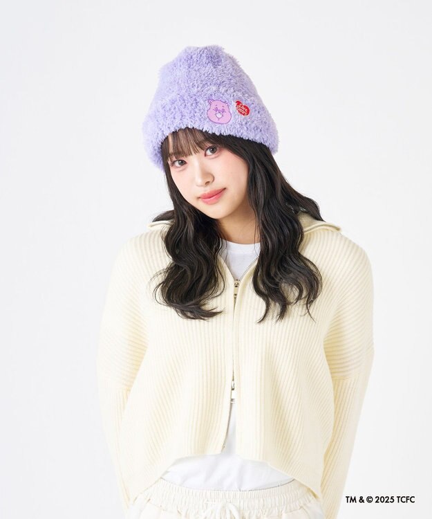 MOONBAT Care Bears(ケアベア) ボリュームへアリービーニー ニット帽 帽子 手洗い可能 ライトパープル