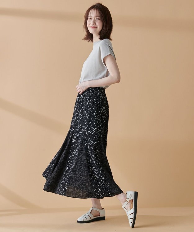 ANY 【洗濯機可能/ウエストゴム】プリントマーメイドスカート ドット