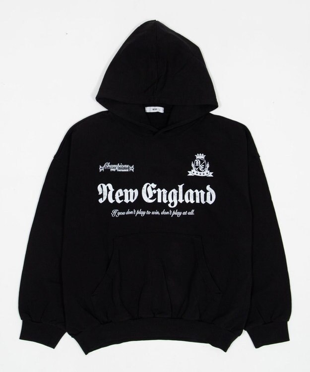 WEGO 【ユニセックス着用ITEM】グラフィックバルーンクロップドプルパーカー ブラック