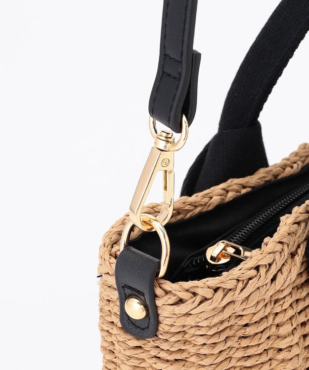 LA BAGAGERIE 【MONICA】リボンハンドル2WAYかごバッグ ブラック