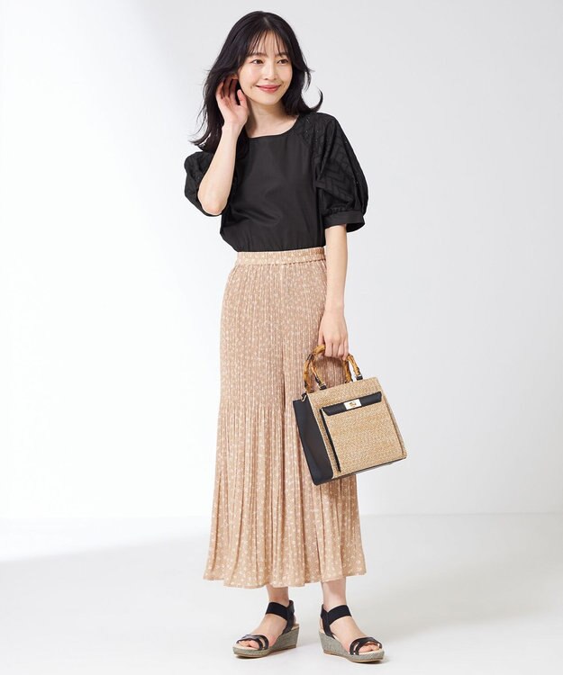 ANY SIS 【洗える】エンブロイダリーラグラン ブラウス ブラック