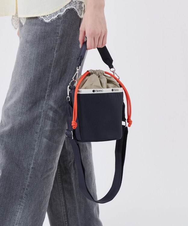 LeSportsac SM DRAWSTRING BUCKET/ディープシーベージュ/マンダリンコード ディープシーベージュ/マンダリンコード