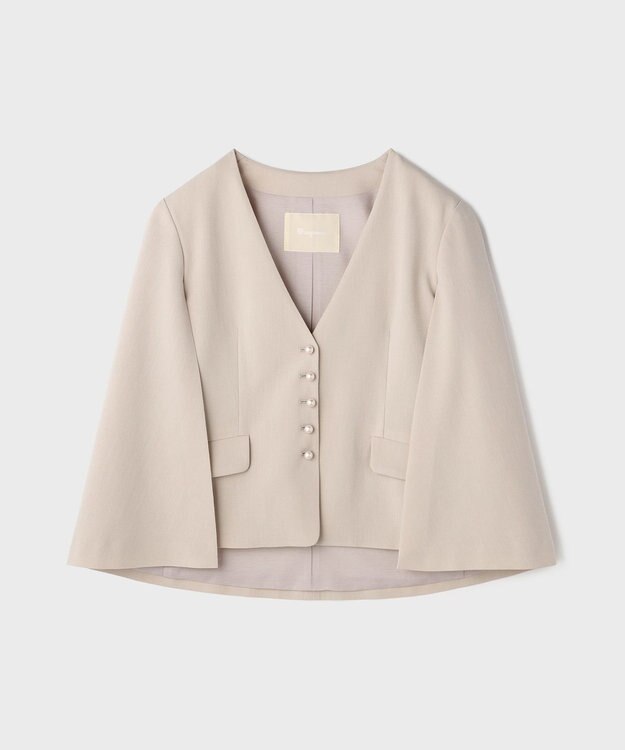 GRACE CONTINENTAL トリアセケープスリーブジャケット ベージュ