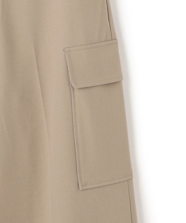 UNFILO ウールライク カーゴワイドパンツ ベージュ