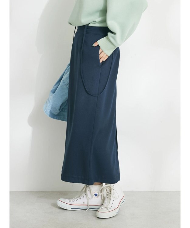 CRAFT STANDARD BOUTIQUE ジョーゼットタイトスカート Navy