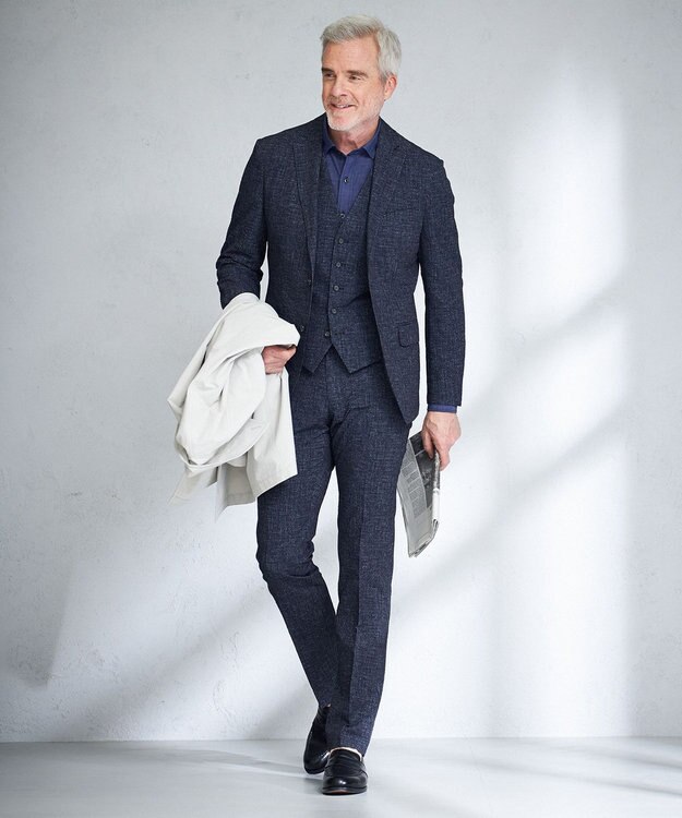 JOSEPH ABBOUD 【イージーケア・多機能】人気 ライトウェーブ ベスト ネイビー系4