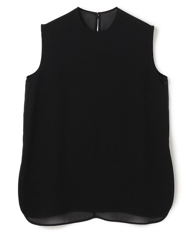 BEIGE， 【洗える】FLEUR / バックシアーノーカラーブラウス Black