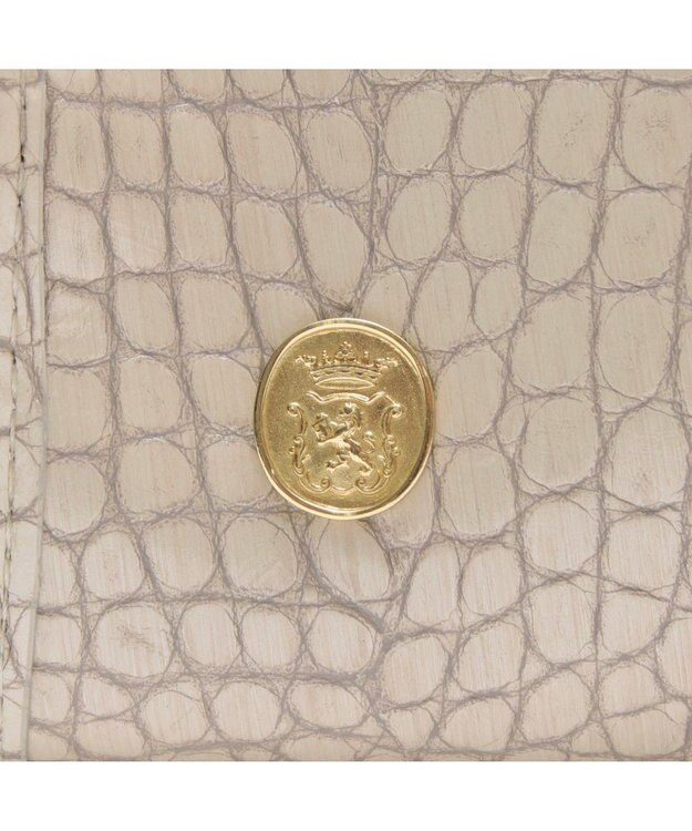 A.D.M.J. 【牛革】クロコ型押しヘリ巻きボストン28cm ホワイトパーライズ