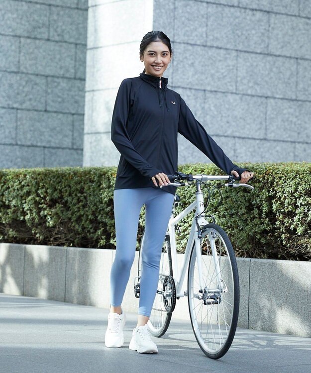 OP／FILA 【FILA】ラッシュガードブロックメッシュ スタンドカラージャケット ブラック