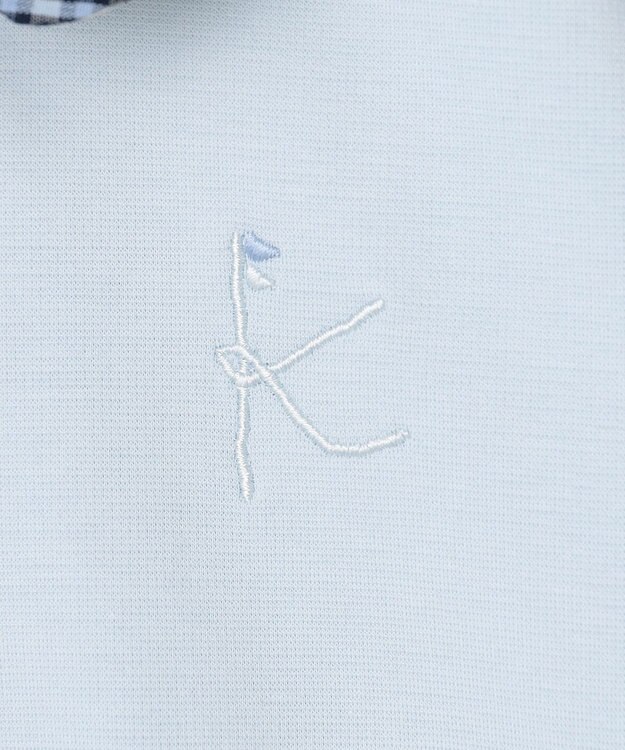 組曲 KIDS 【110-140㎝】 ミニチェック レイヤードトップス サックスブルー