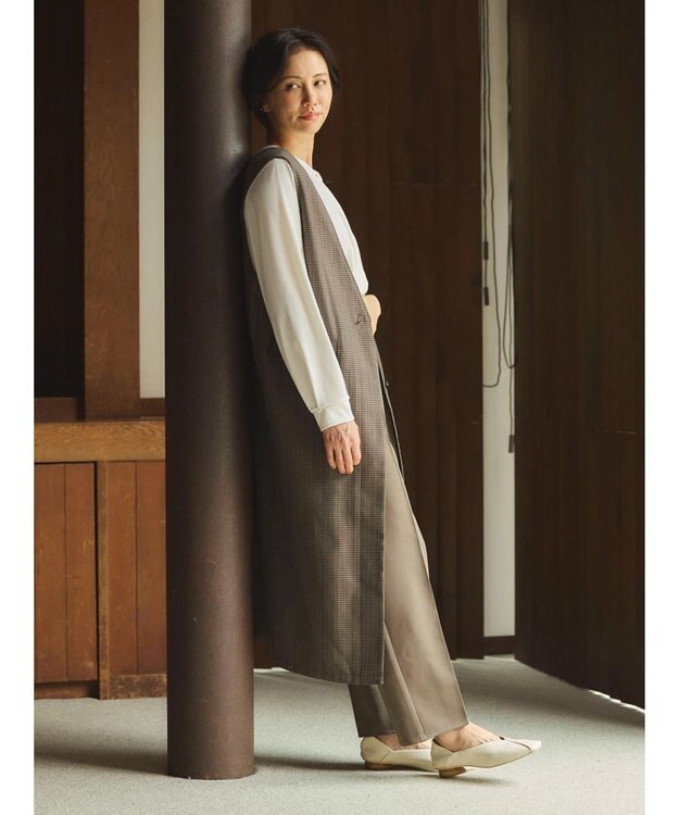 Green Parks ジレにもなる２ｗａｙＶネックジャンスカ Check