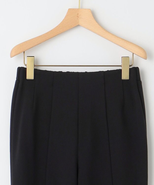 組曲 S 【洗える・ウエストゴム仕様】ハイパワーストレッチサイドスリット パンツ ブラック系