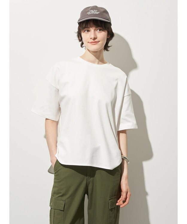 AMERICAN HOLIC 接触冷感裾ラウンドカットプルオーバー Off White