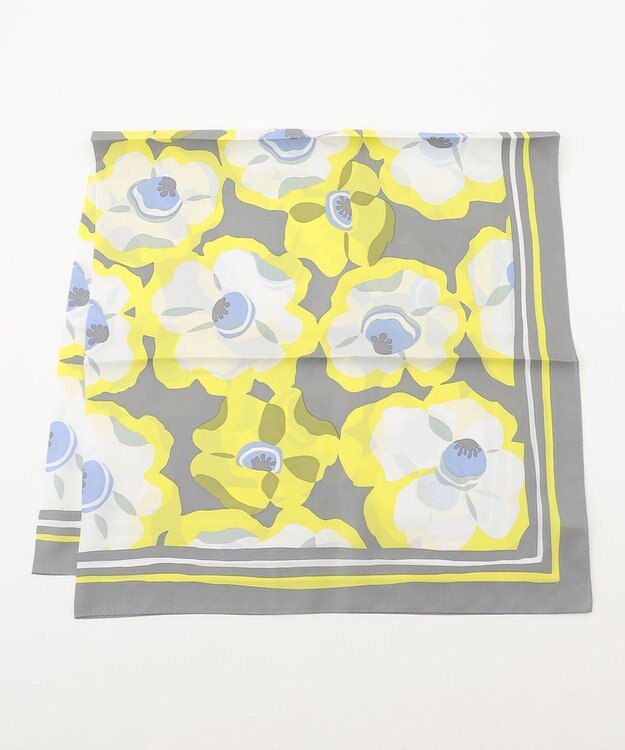 自由区 【カタログ掲載】ソフトフローラル スカーフ イエロー系1