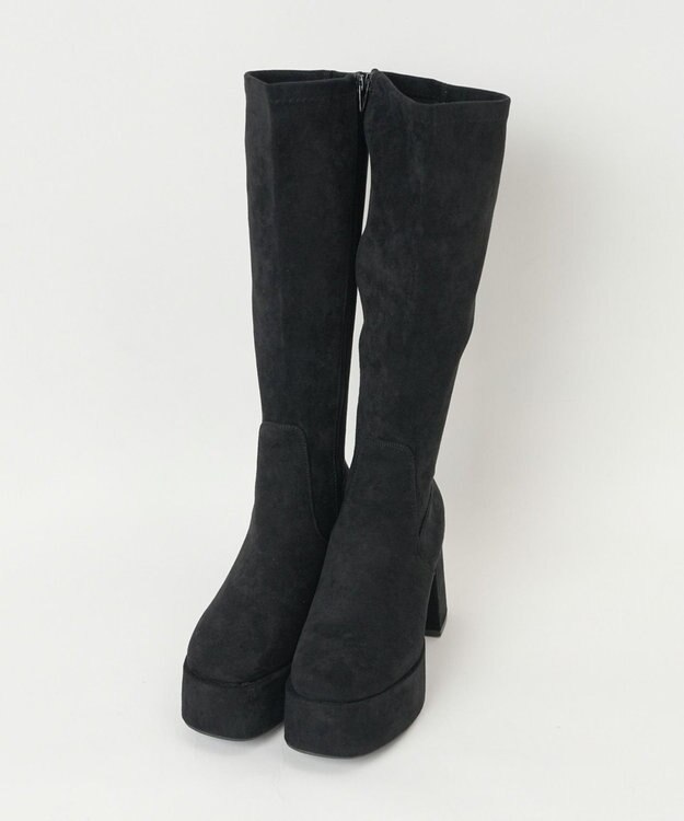 WEGO ストーム付きヒールロングブーツ ブラックその他