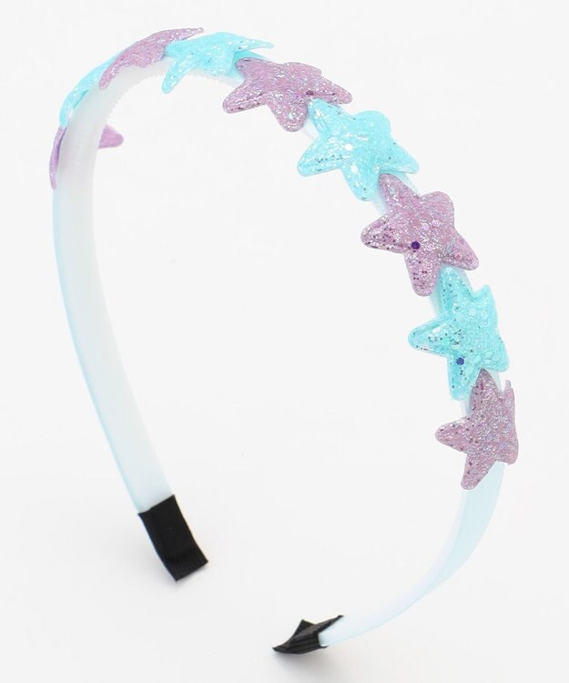 ANY KIDS キラキラ カチューシャ ブルー×ラベンダー（星）