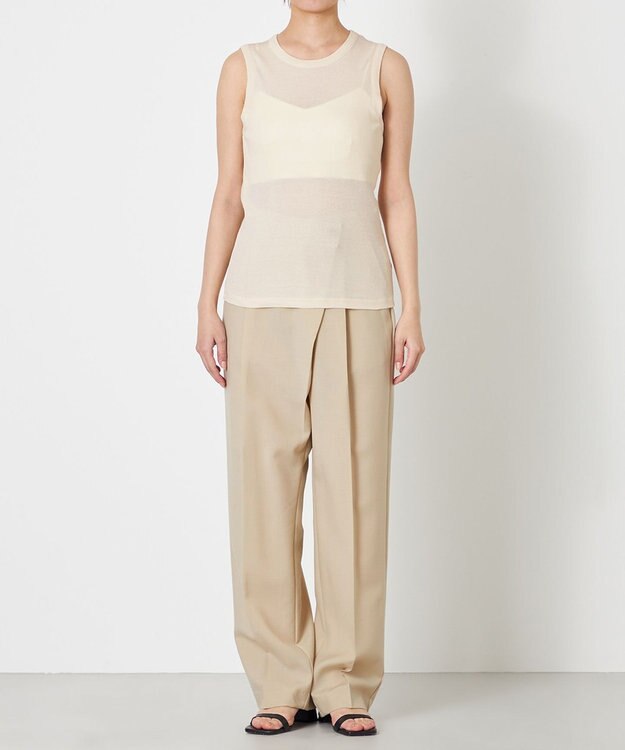 NAVE 【Nave・洗える】ガーゼフライス タンクトップ アイボリー系