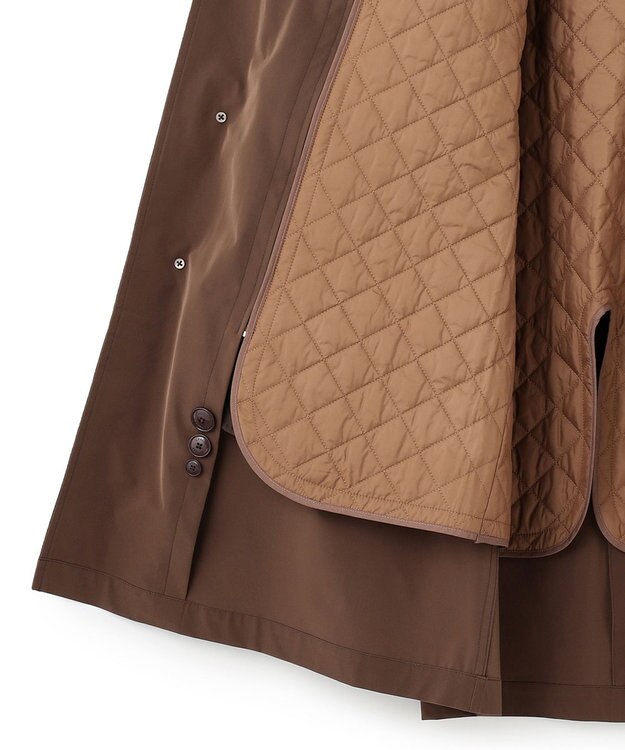 J.PRESS MEN スタンドカラーコート / デタッチャブルフード ブラウン系