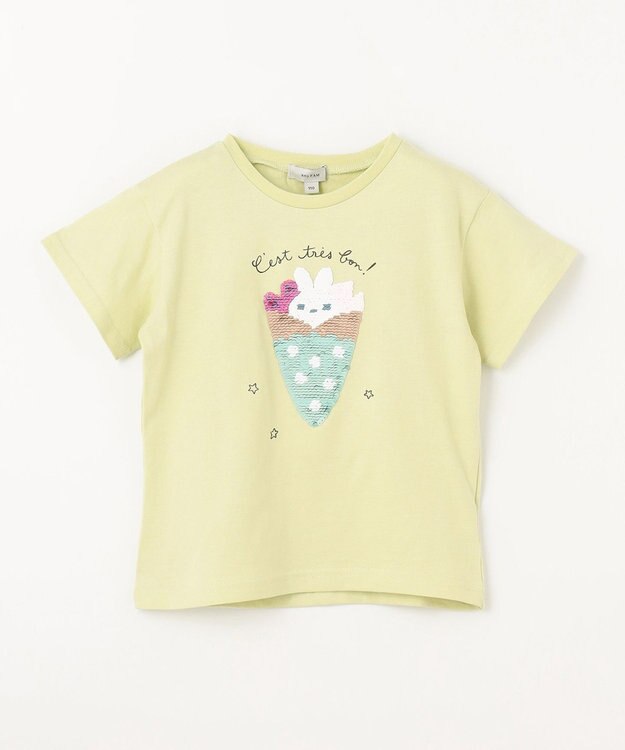 ANY KIDS ミラクルスパンコール 半袖 Tシャツ ライム×クレープ