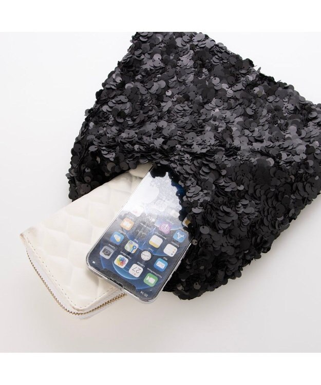 UNBILLION カシュカシュ cachecache / スパンコールトライアングルバッグ ブラック