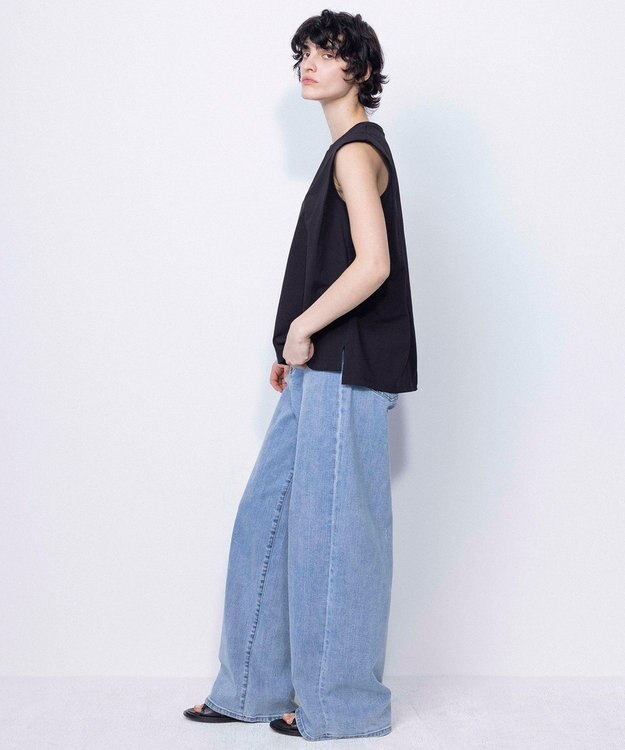 NAVE 【ReNAVE　洗える】ワイドストレッチデニム アイスブルー