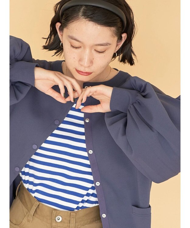 AMERICAN HOLIC エコカルットクルーネックカーディガン Navy