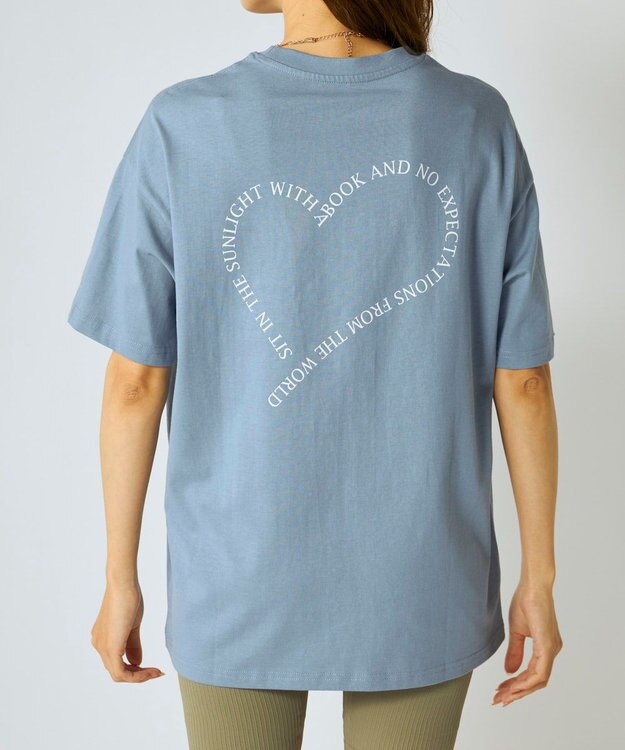 OP／FILA 【Ocean Pacific】タイポグラフィバックプリントTシャツ ブルー