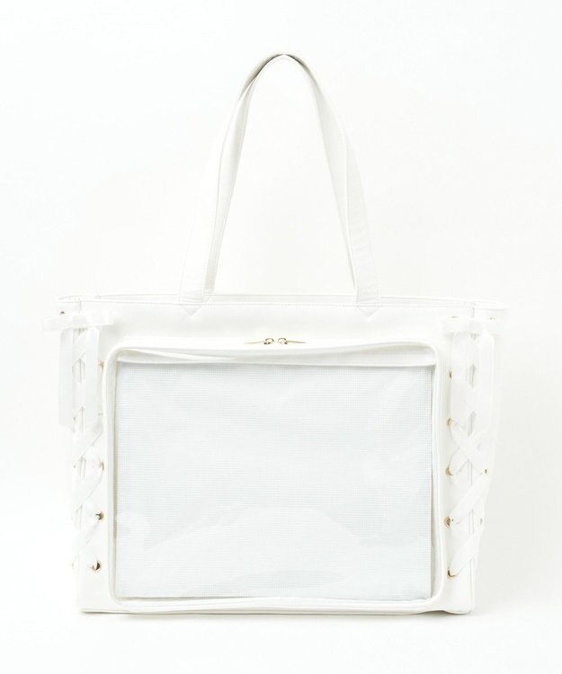 WEGO 【痛バ＆推し活グッズ】レースアップフレーム痛バッグL ホワイト