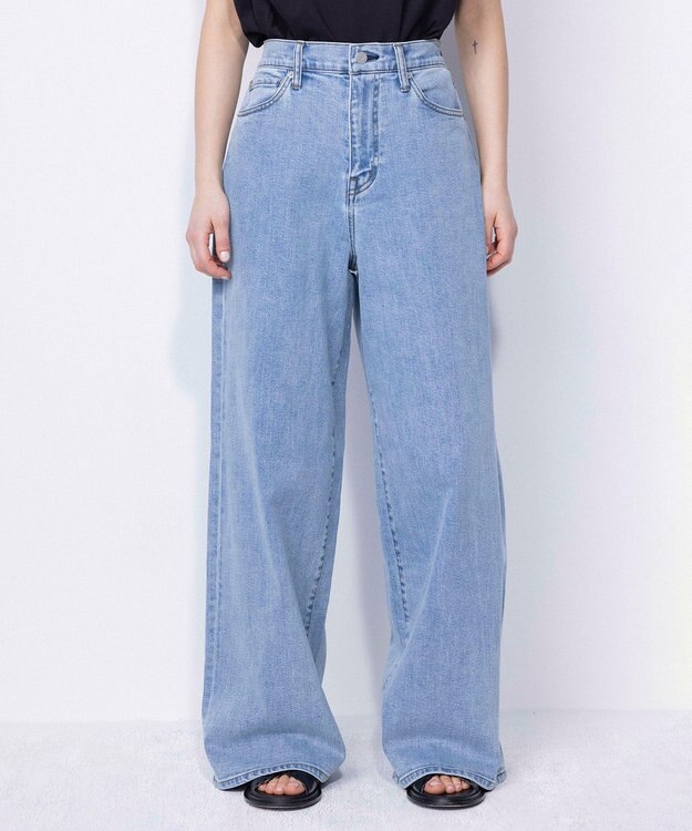 NAVE 【ReNAVE　洗える】ワイドストレッチデニム アイスブルー