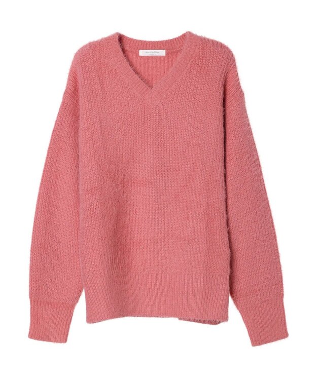 Green Parks フェザーＶネックニットプルオーバー Pink