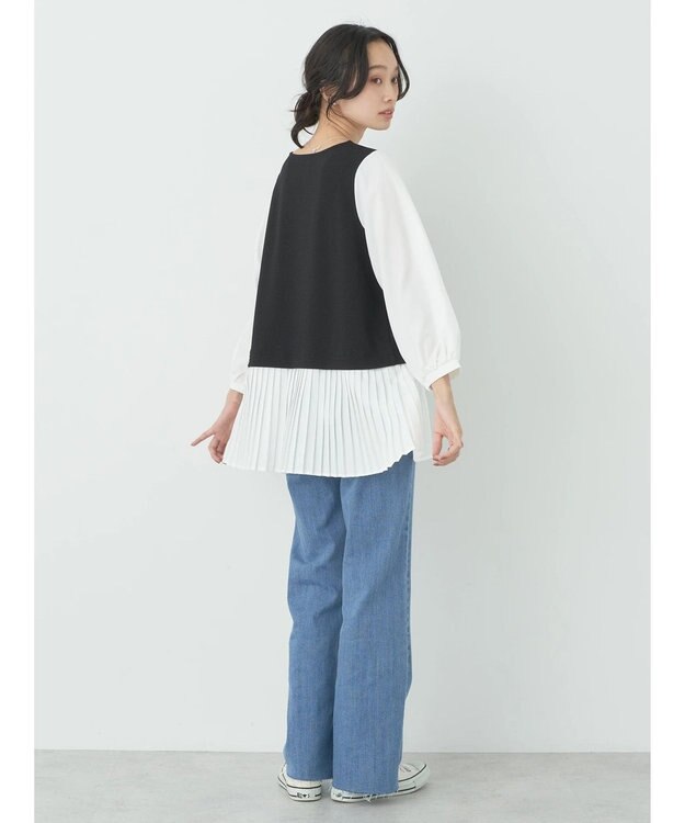 earth music&ecology プリーツドッキングプルオーバー Black