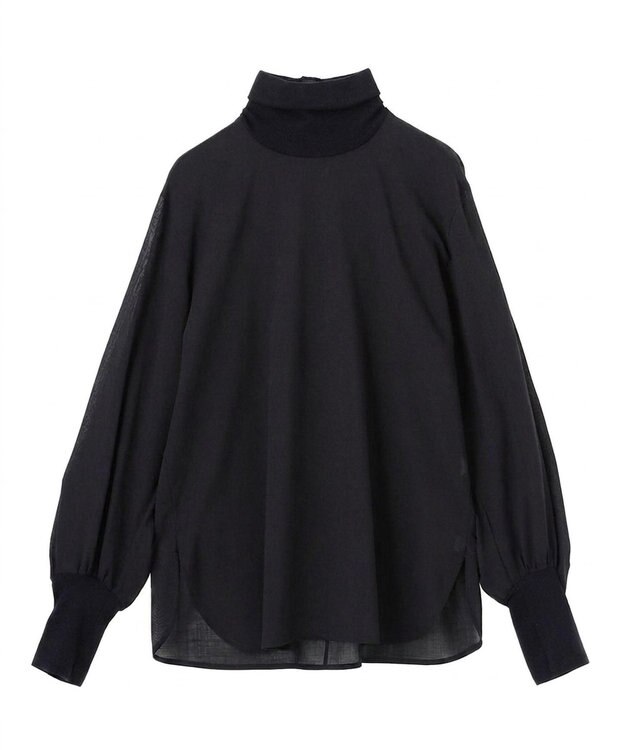 BEIGE， MOYE / ニットドッキング ロングスリーブブラウス Navy