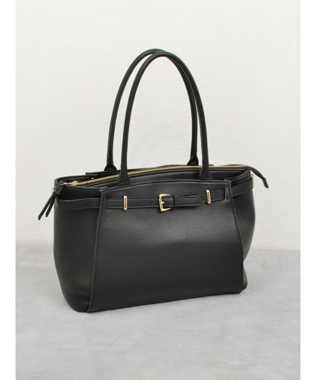 UNBILLION 【テレビ ドラマ着用アイテム】ペルケ perche / WEB限定牛革ソフトA4ベルトトート ブラック