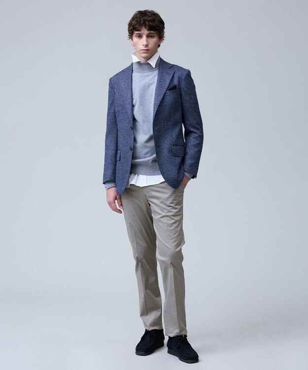 J.PRESS MEN 【ZIGNONE SOUL / ジニョーネ ソウル】 ウールシルクツイード ジャケット ダルブルー系