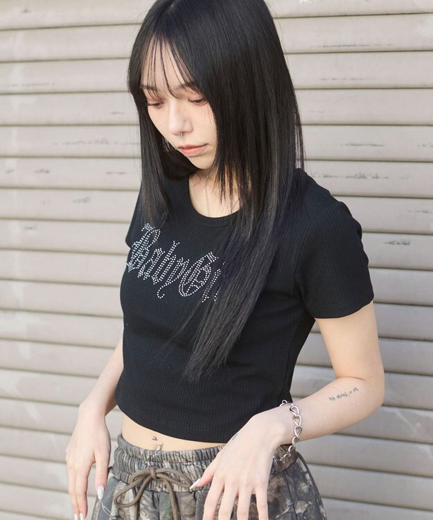 WEGO ラインストーンチビリブT ブラック