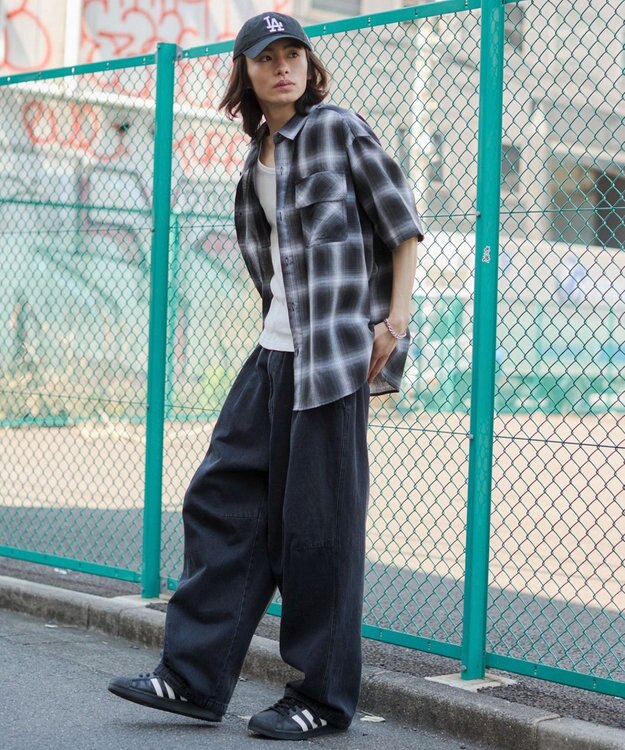 WEGO 【ユニセックス着用ITEM/SMLサイズ展開】イージーサーカスパンツ デニムブラックソノタ