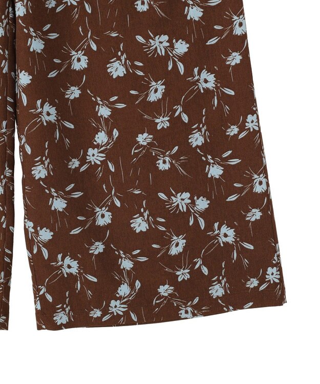 earth music&ecology フラワーリラックスパンツ Brown